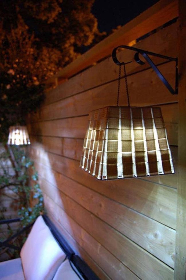 Burlap String Lights Backyard