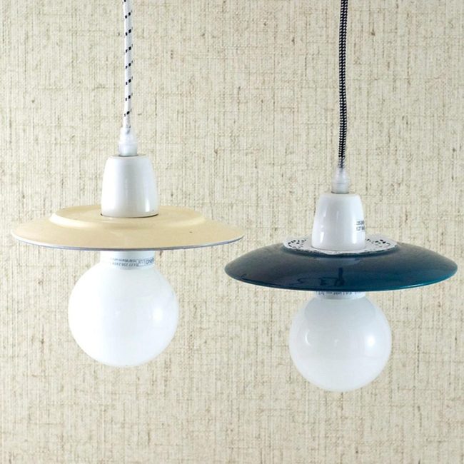 Yellow And Blue Disc Pendants