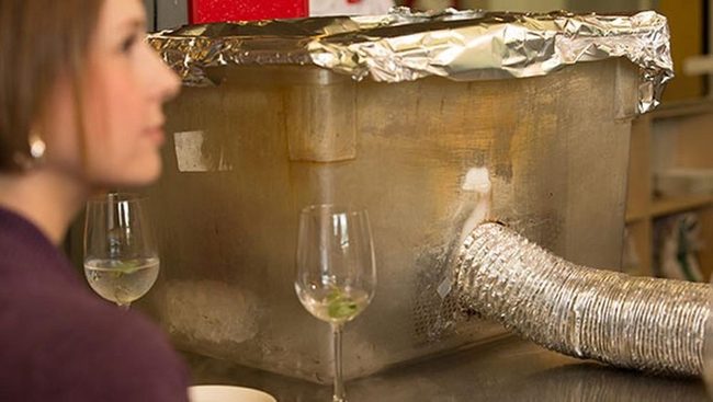 Metallic Silver Wine Display