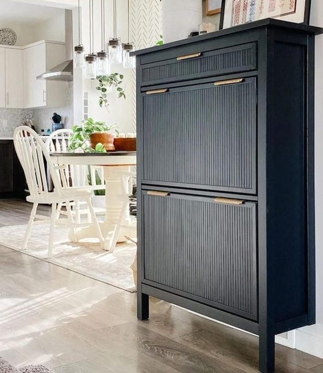 Black Cabinet With Gold Accents