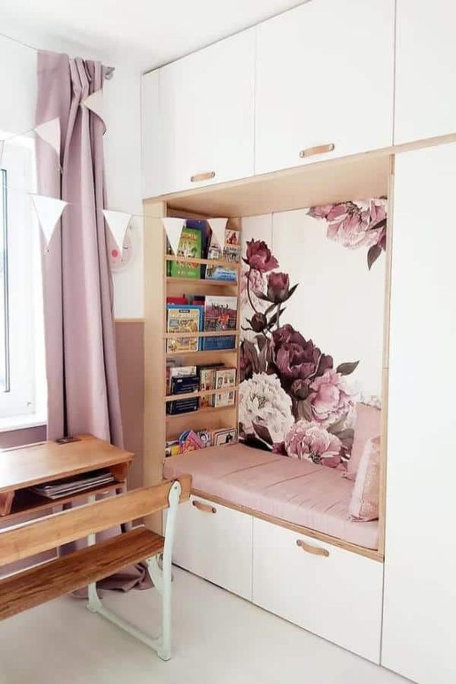 Blush Pink Floral Reading Corner