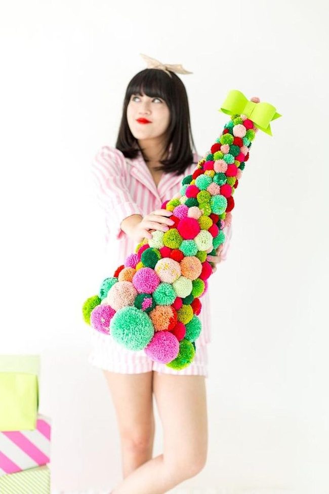 Colorful Pom-Pom Cone Craft