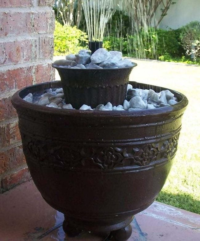 Clay Pot Waterfall Fountain