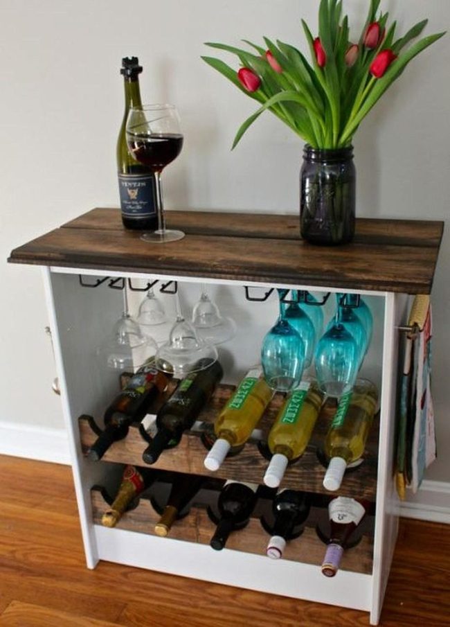 Red Tulips Bar Cabinet