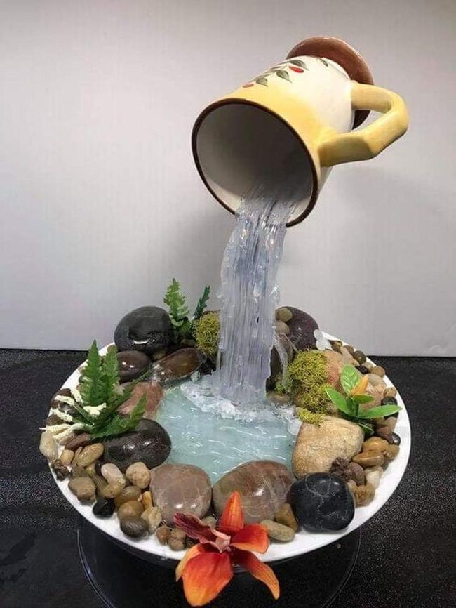 Yellow Teacup Water Feature