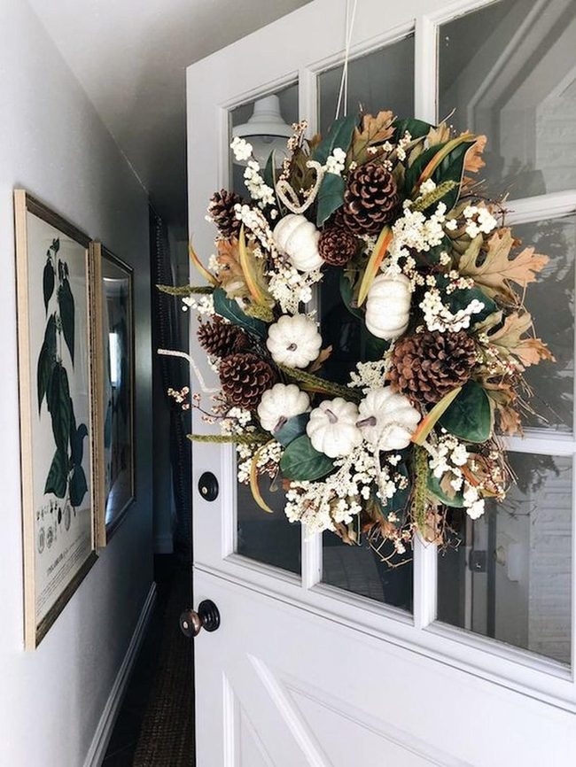 White Pumpkin Door Wreath