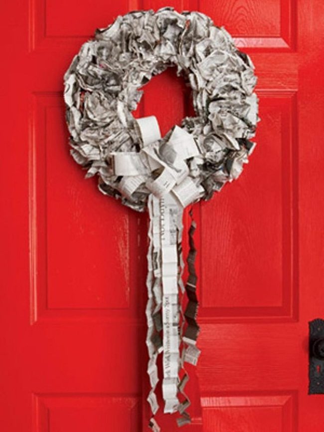 Red Door Paper Wreath