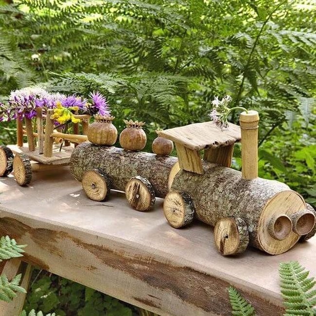 Handcrafted Wooden Train Details