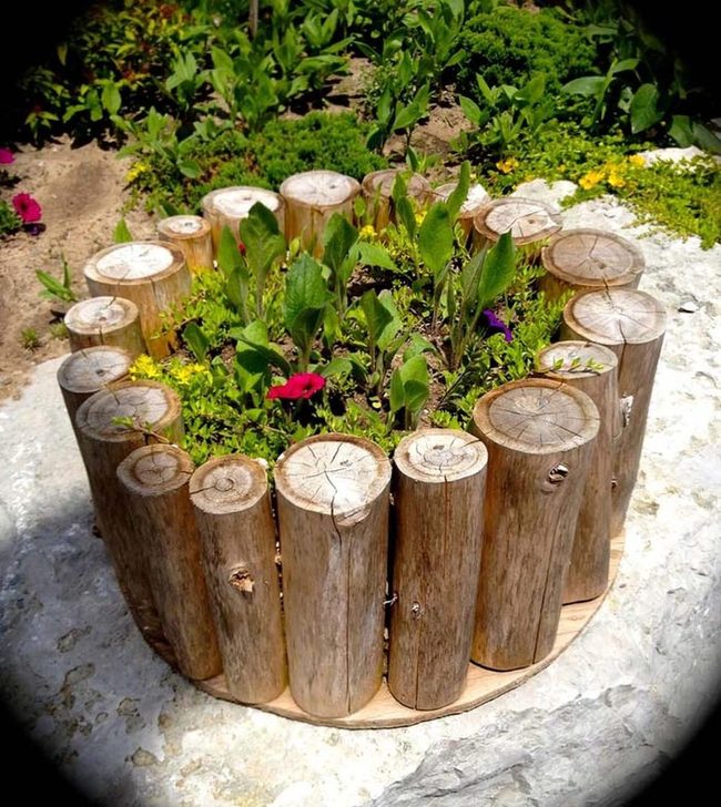 Fireplace Log Planter
