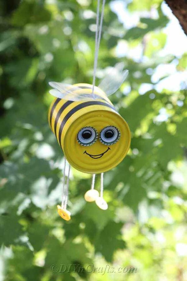 Yellow And Black Striped Bee