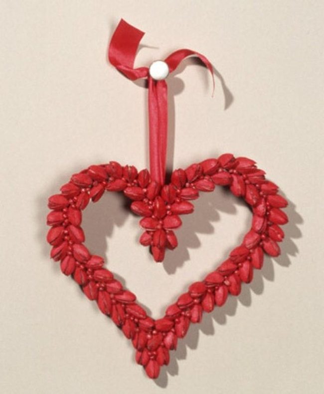 Beaded Red Heart Wall Ornament