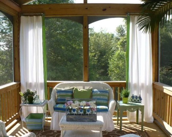 Mesh Screens, Green Views, Blue Cushions