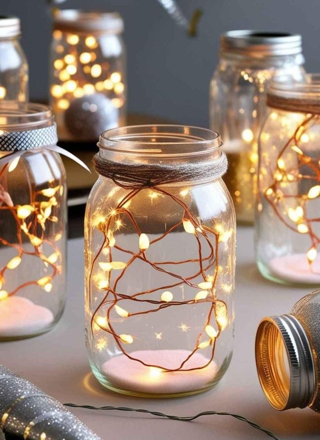 Glass Jars Glow New Year