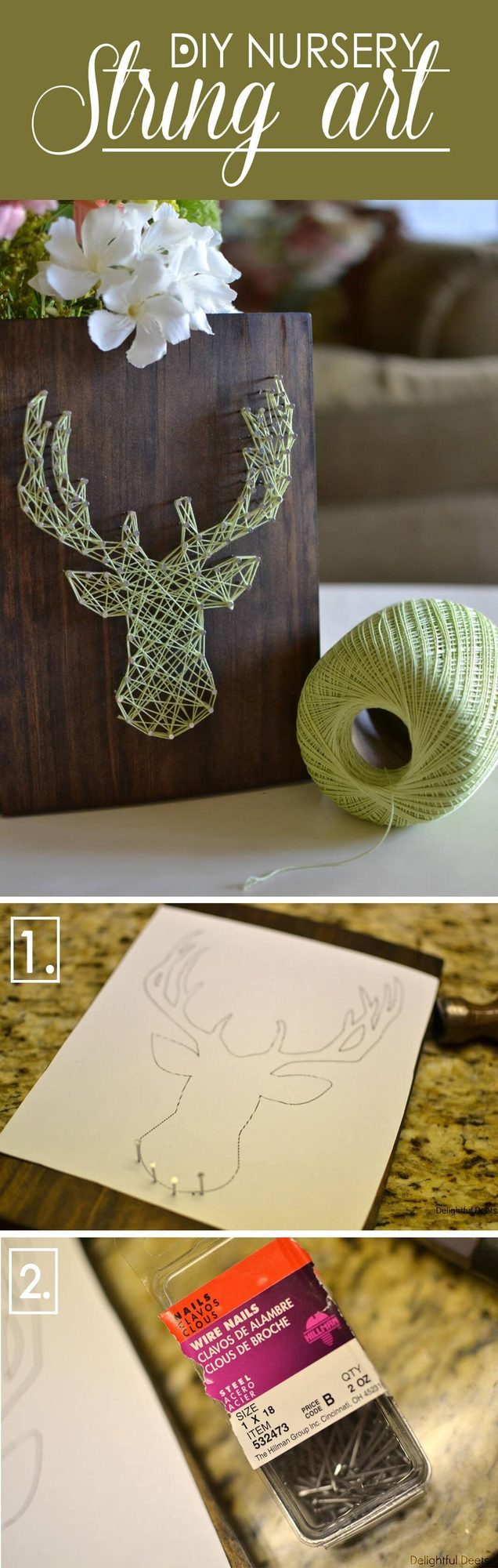 Emerald-Wrapped Wooden Deer