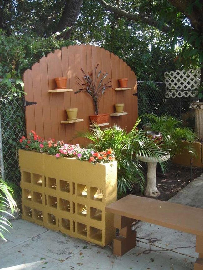 Gilded Cinder Block Planter