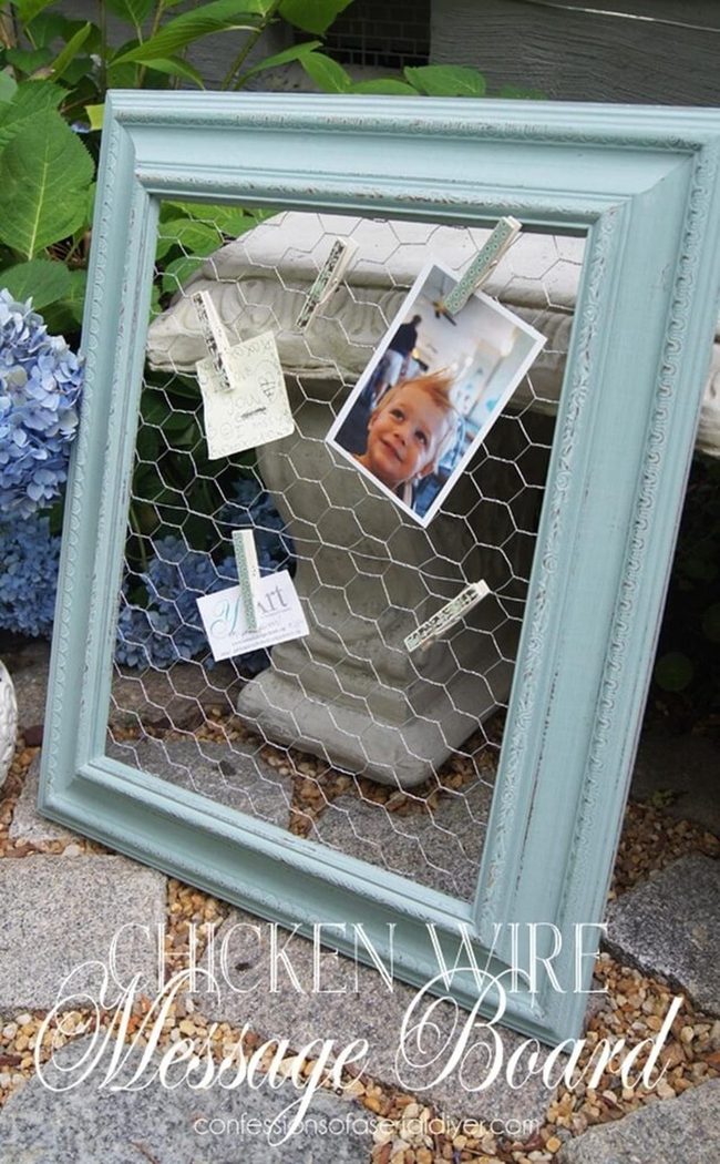 Chicken Wire Bulletin Board