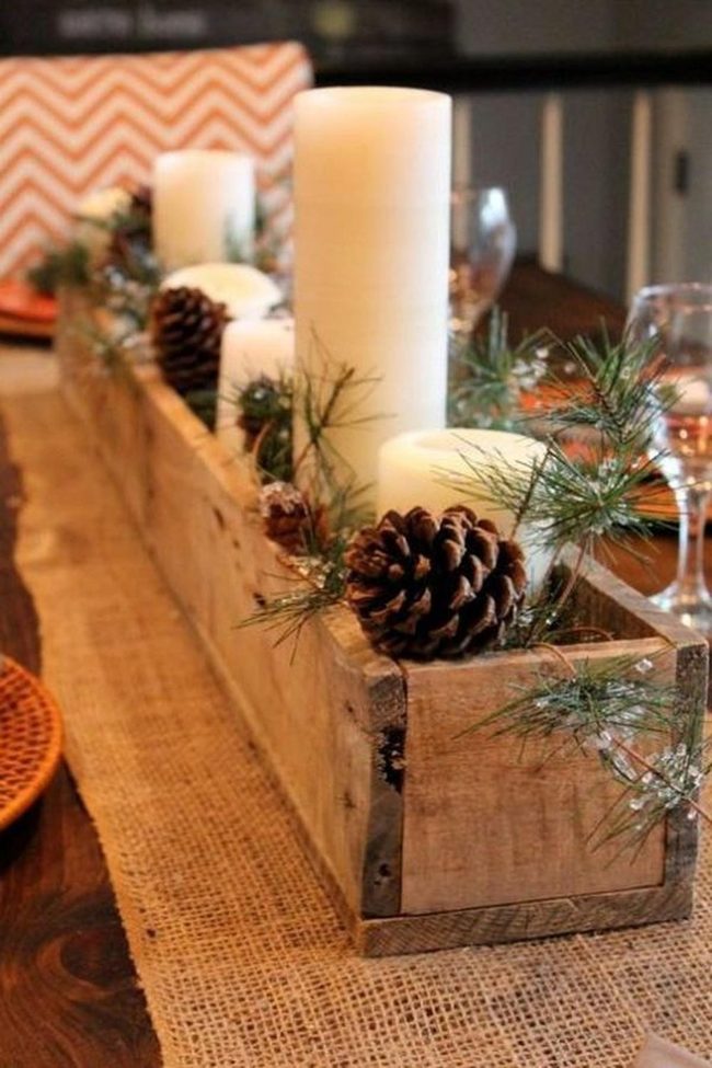 White Candles With Orange Chevron Chairs