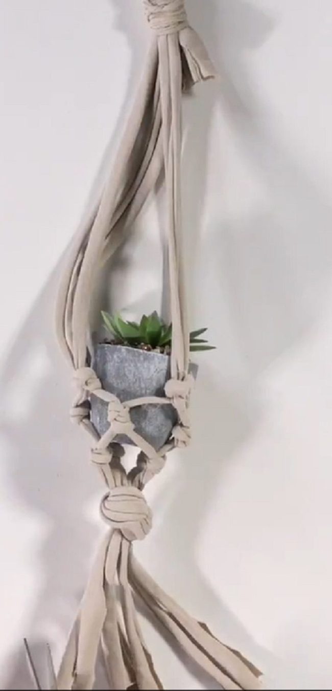 Fabric Scrap Plant Hangers