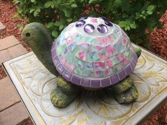 Sparkling Glass Mosaic Turtles