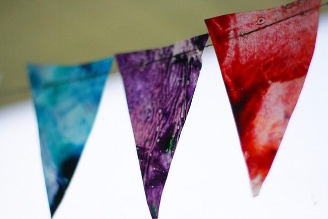 Colorful Triangle Flags Shimmer