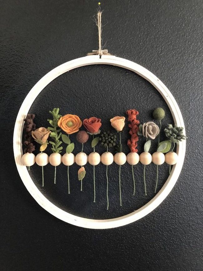 Wooden Frames, Felt Flowers