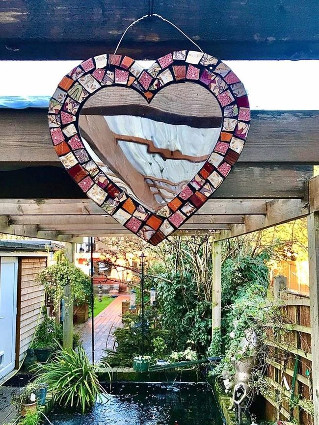 Reflective Mosaic Heart Sparkle