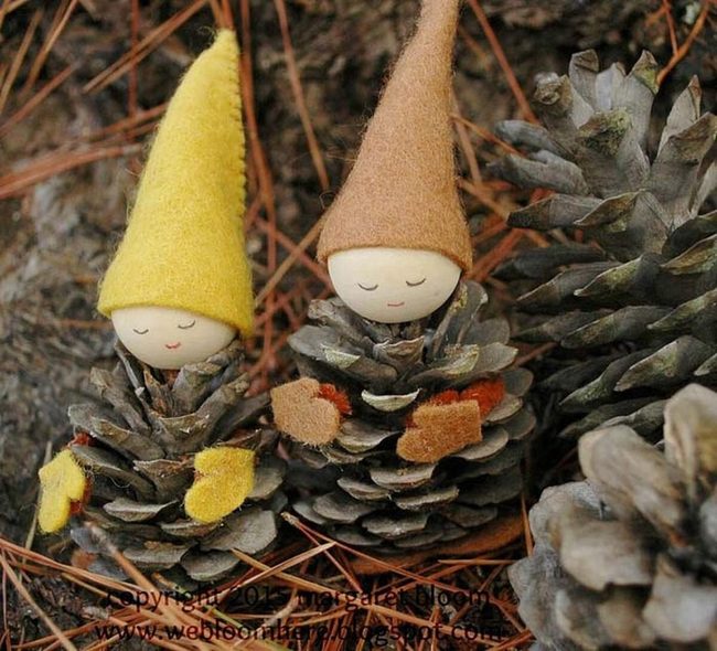 Pinecone Gnomes, Natural Handmade