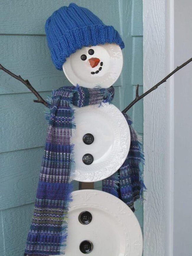 White Plate Snowman Craft