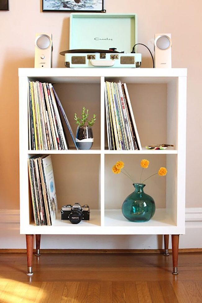Vinyl Records On Midcentury Legs