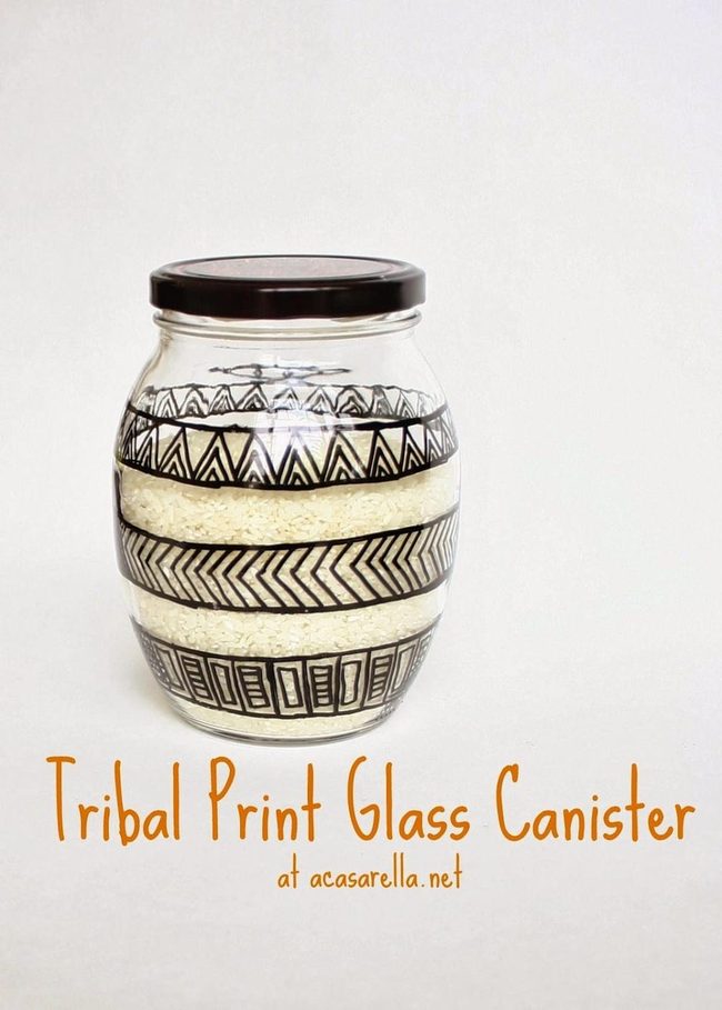 Black Tribal Glass Storage