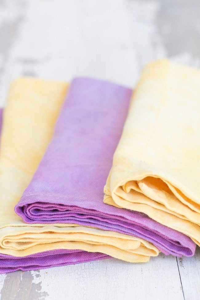 Yellow Purple Fabric Meets Weathered Wood