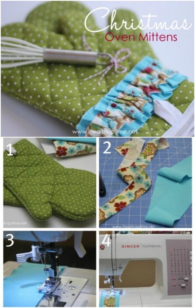 Patterned Fabric Oven Gloves