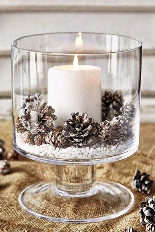 Natural Pinecone Candleholder Arrangement