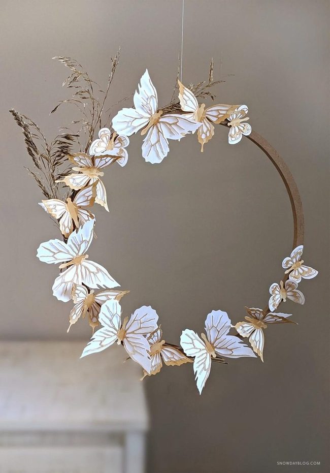 Layered Paper Butterfly Wreath