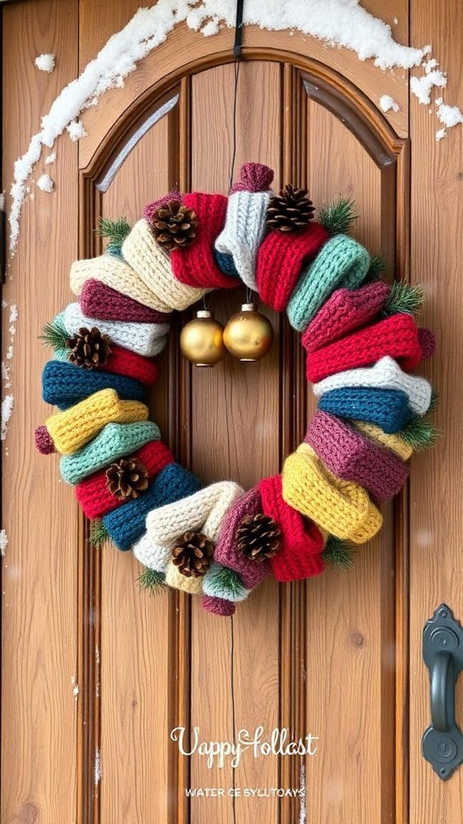 Upcycled Sweater Yarn Wreath