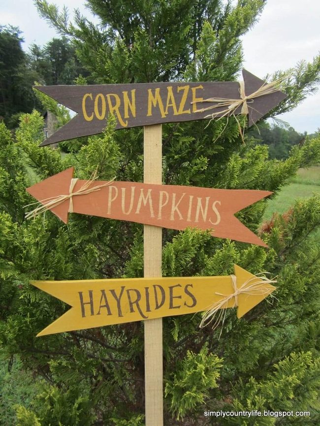 Autumn Arrow Wood Signs