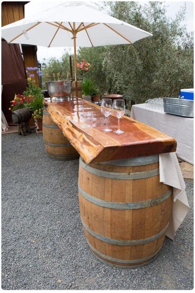 Wooden Counter Garden Bar