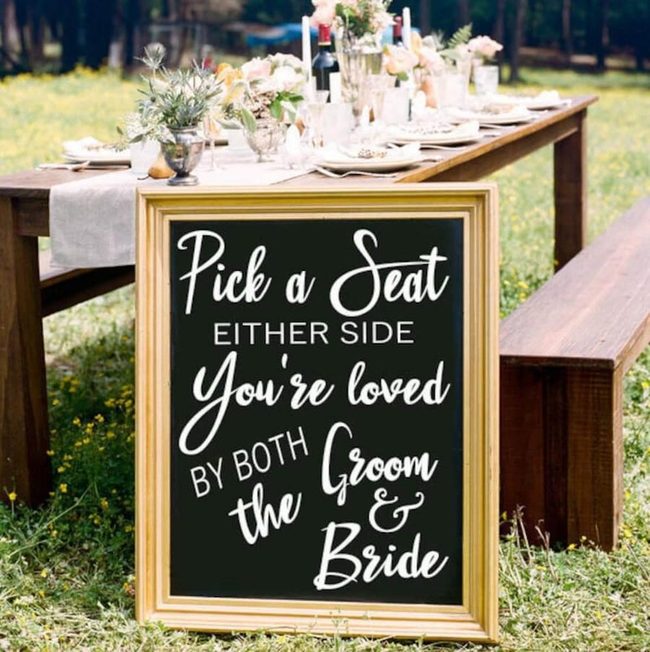 Vinyl Lettering Seating Signs