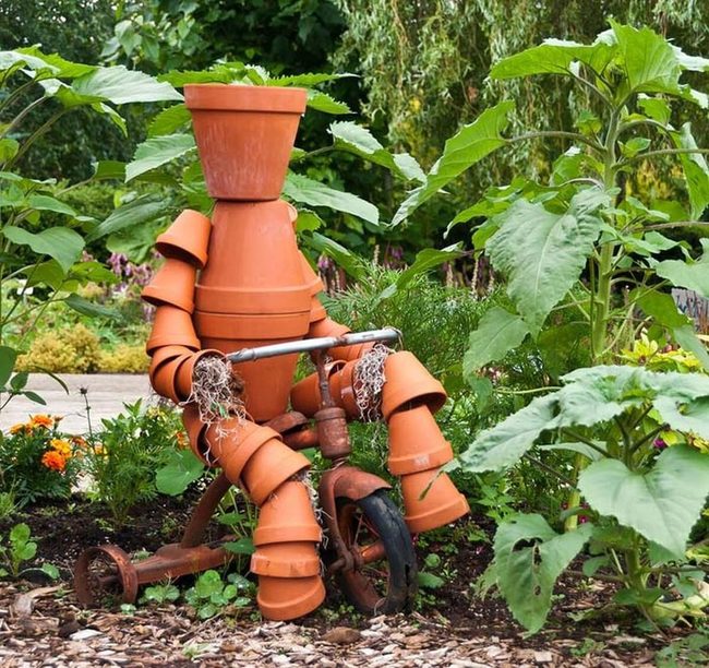 Stacked Terracotta Garden Giants