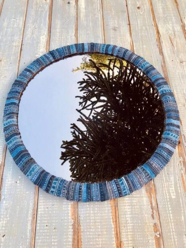 Denim Patchwork Mirror Frame