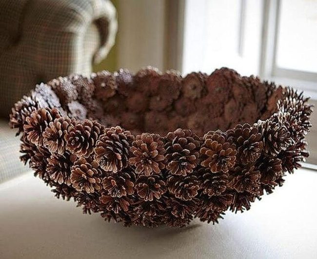 Brown Pinecone Layered Bowl