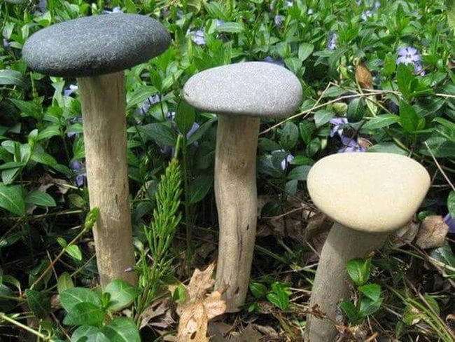 Stacked Stone Garden Mushrooms