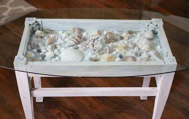 White Waxed Piano Bench Shell Display