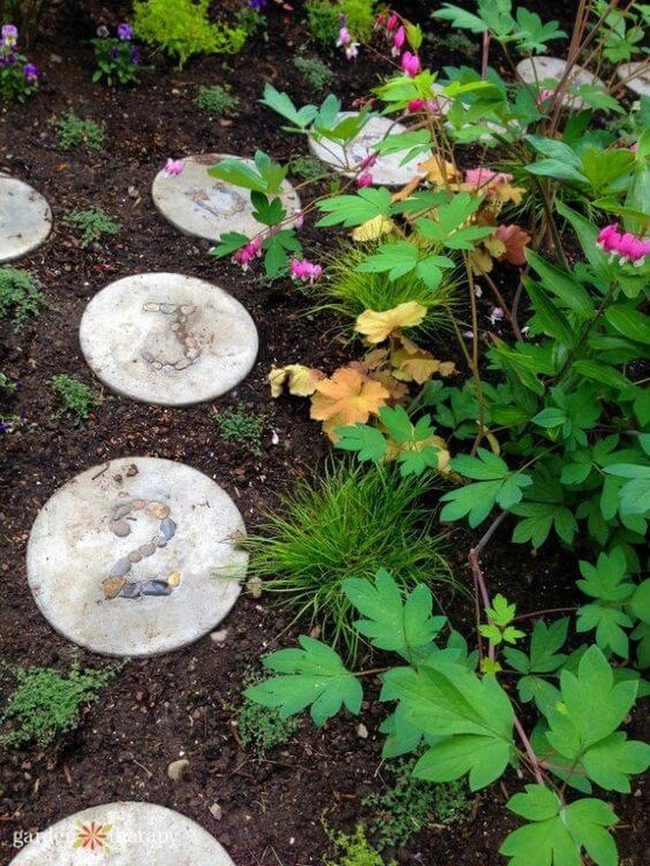 Gray Concrete Stepping Stones