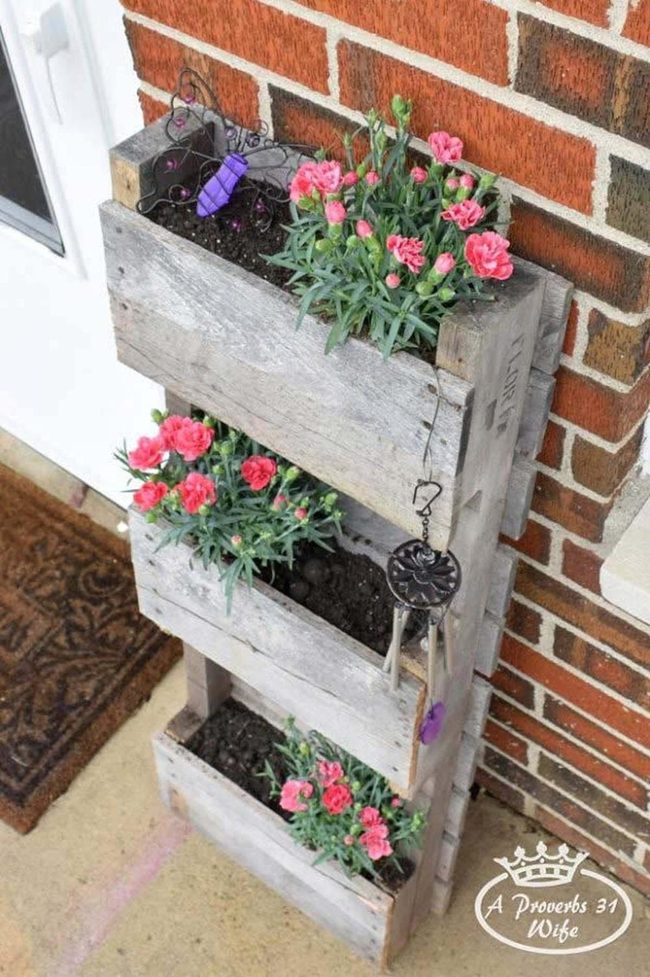 Recycled Pallet Vertical Planters