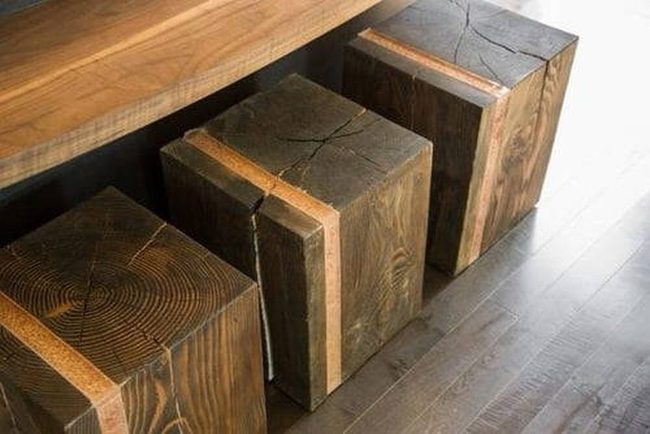 Carved Log Seating Blocks