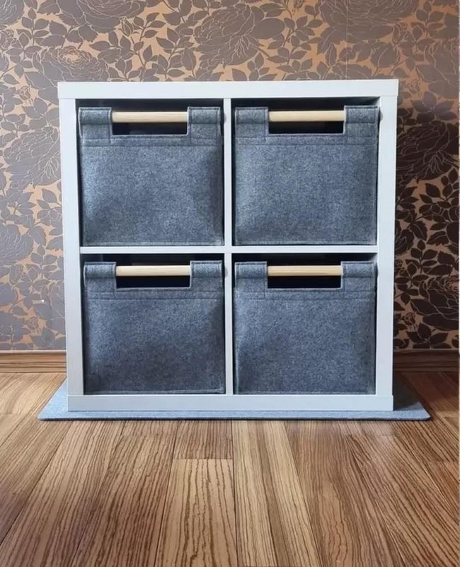 Felt Bins Wooden Handles Options