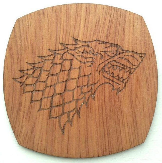 Carved Wolf Teeth Wood