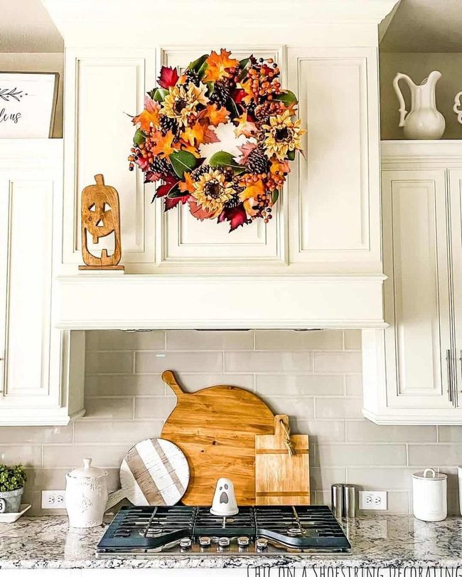 Orange Wreath Kitchen Warmth