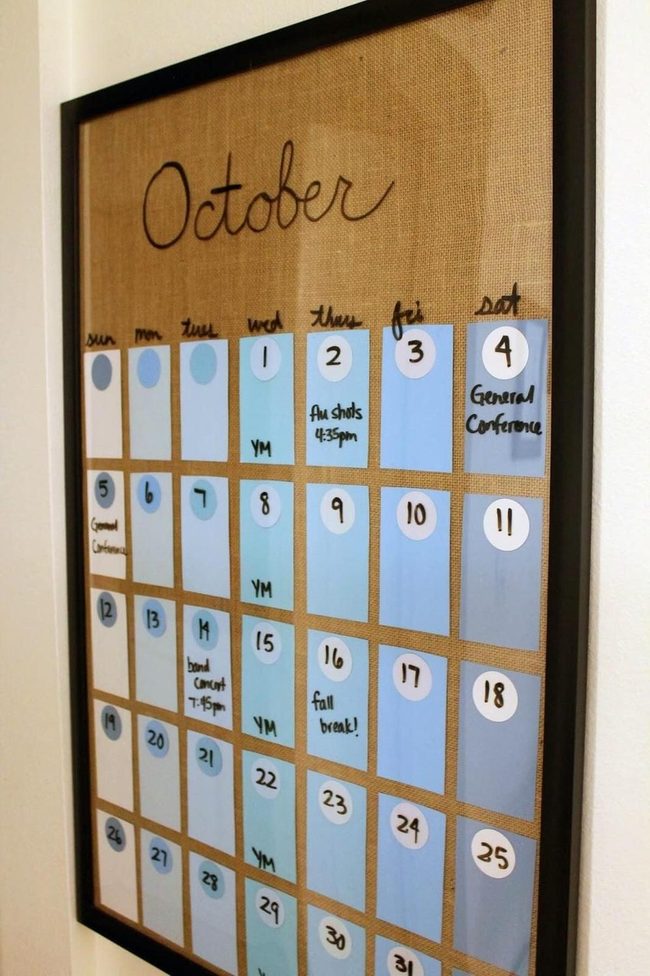 Paint Chip Glass Calendar
